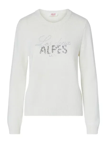 Pulover Liu Jo cu broderie alb