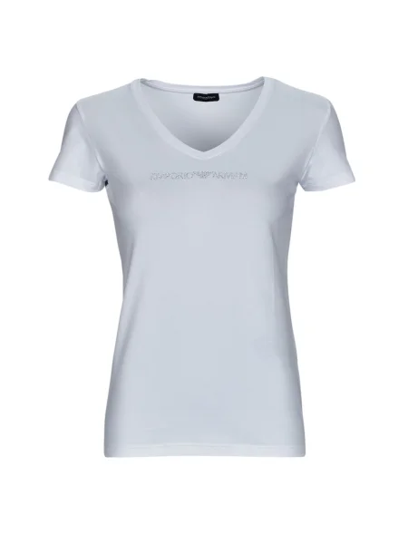 V-nyakú póló Emporio Armani fehér