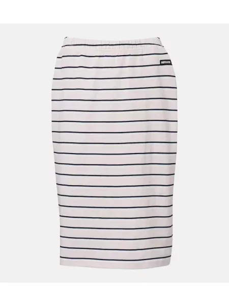 Fustă tip creion Rotate cu dungi din jerseu