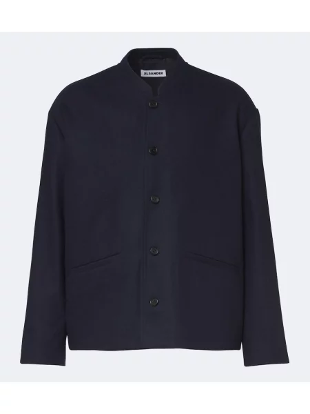 Geacă Jil Sander de lână albastru