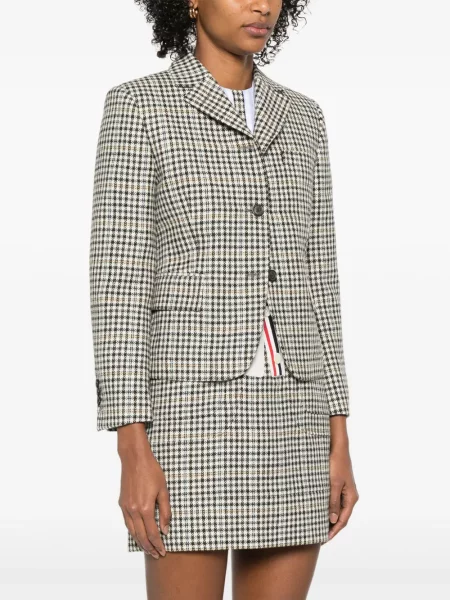 Geacă Thom Browne în carouri alb