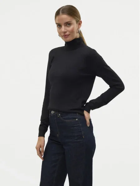 Vero Moda Bluză cu gât Iris negru