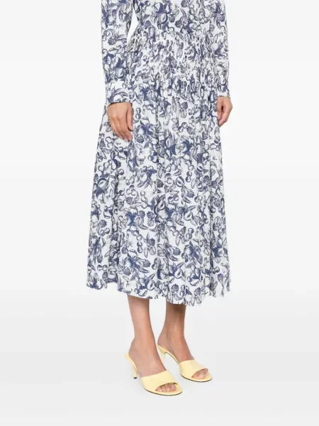 Fustă midi Maje cu imagine până la genunchi alb