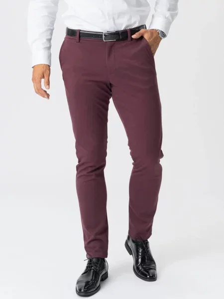 TEESHOPPEN Pantaloni The Original burgundy roșu