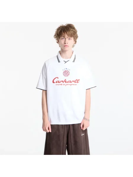 Тениска Carhartt WIP S/S Terrace Football T-Shirt UNISEX Heart Train Jacquard White M бяло