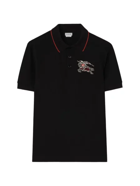 Tricou polo Burberry cu motiv cu inimi negru