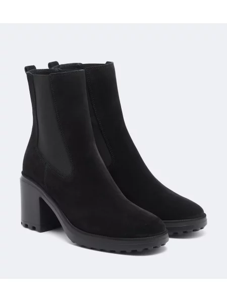 Cizme scurte Hogan din piele de căprioară negru
