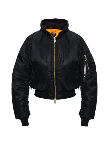 Geacă bomber Vetements cu glugă negru
