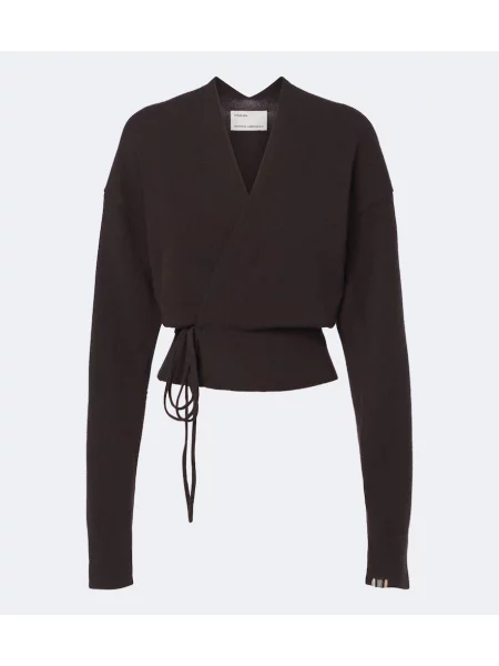 Кашмирена жилетка Extreme Cashmere с прехлупване кафяво
