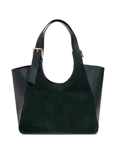 Geantă Furla din piele de căprioară verde