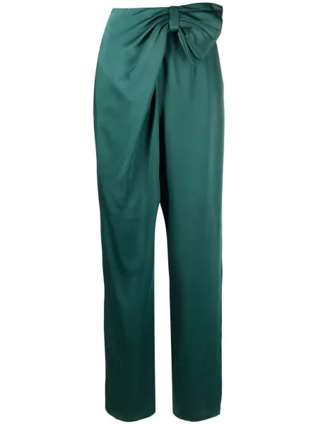 Pantaloni Alberta Ferretti cu funde conici verde