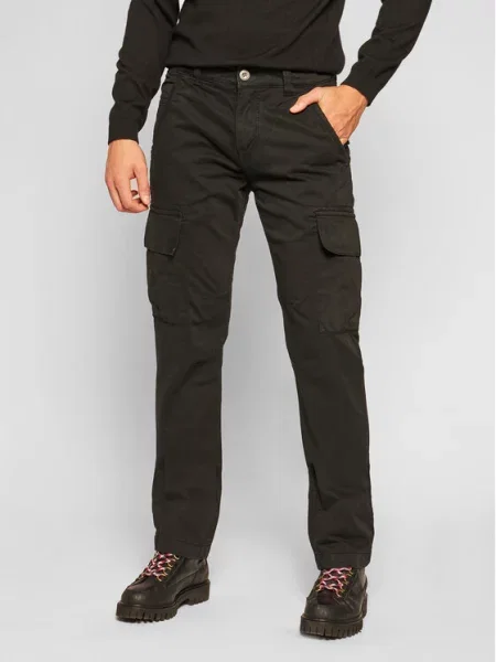 Hlače iz tkanine Alpha Industries črna