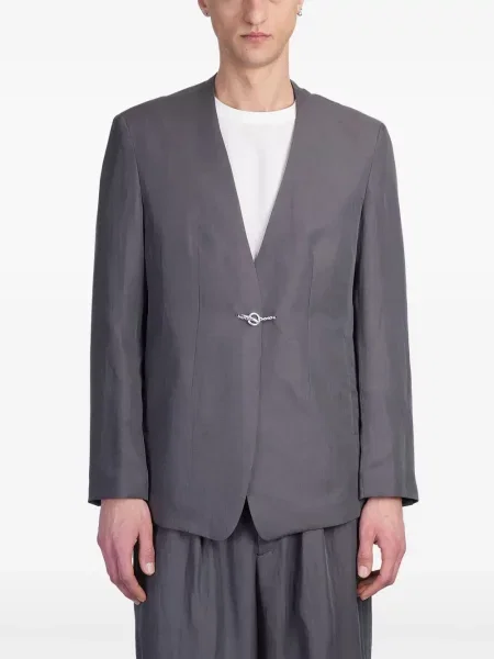 Lněné sako Attachment šedé