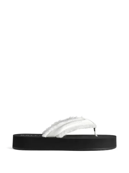 Sandale Balenciaga din satin fără toc alb