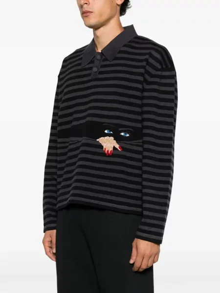 Pulover House Of Errors cu broderie negru