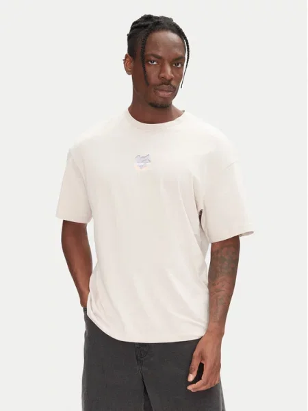 T-shirt z nadrukiem z logo Jack & Jones beżowa