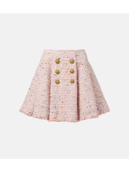 Fustă Balmain din tweed roz