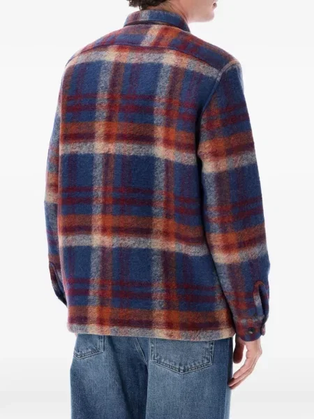 Карирано фланелено яке тип риза Portuguese Flannel синьо