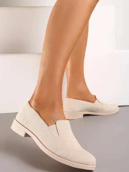 Mocasini Eleganți din Piele Întoarsă Artificială Wiallara bej