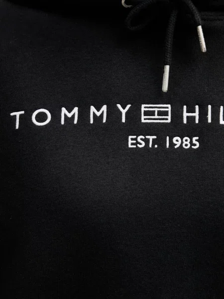 Суичър с качулка Tommy Hilfiger с качулка черно