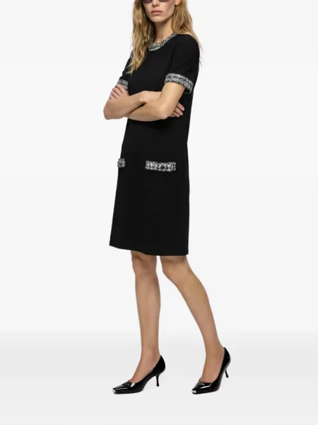 Bouclé rochie tip cămașă Karl Lagerfeld negru