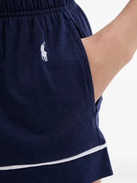 Tricou Polo Ralph Lauren cu decolteu rotund de mătase cu dungi alb