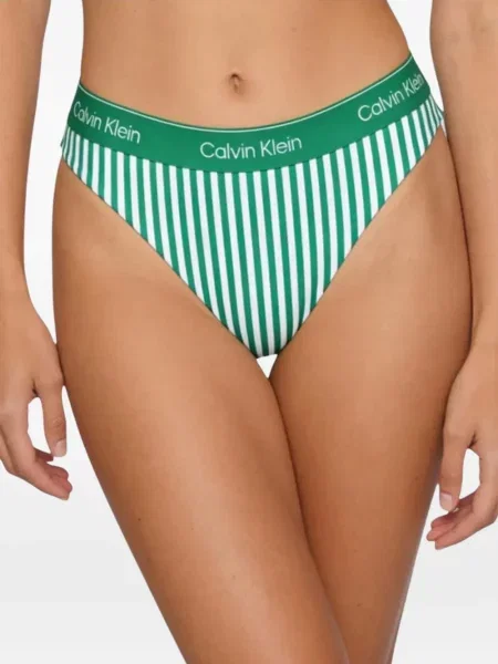 Bikini Calvin Klein Jeans s autogramom zelena