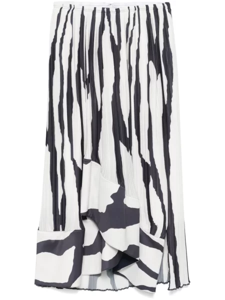 Fustă midi Lanvin cu imagine cu model zebră alb