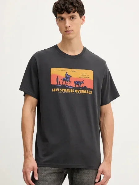 Тениска Levi's с принт сиво