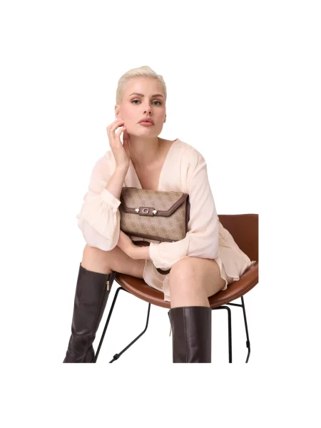 Guess torebka crossbody z imitacji skóry LINDSEY beżowa