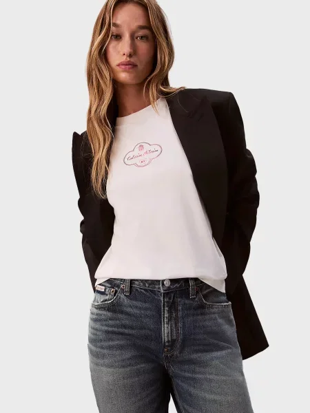 Футболка Calvin Klein Jeans з автографом біла
