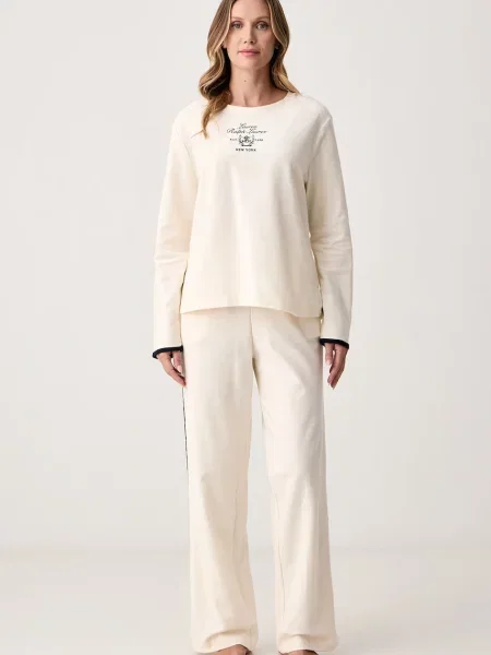 Lauren Ralph Lauren dvoudílné pyžamo béžové