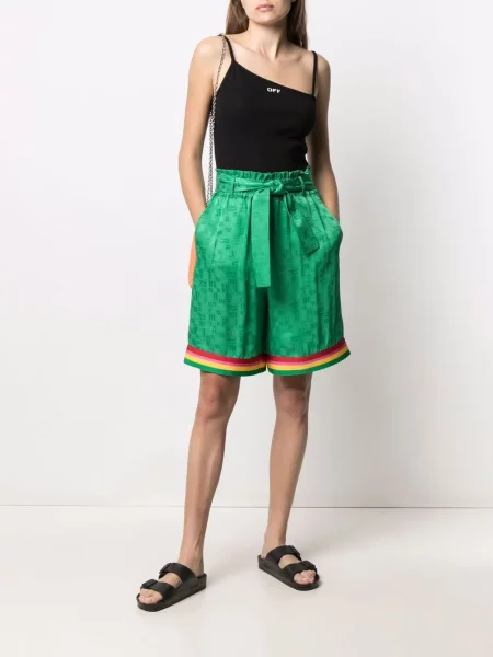 Pantaloni scurți Palm Angels cu imagine verde