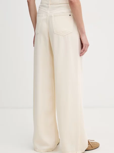 Tommy Hilfiger jeansy wide leg beżowe