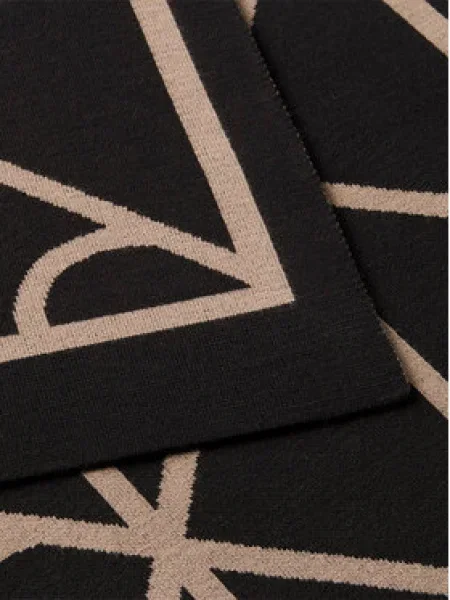 Sál Calvin Klein Emblem Aop Jcq Fine Rib Scarf fekete