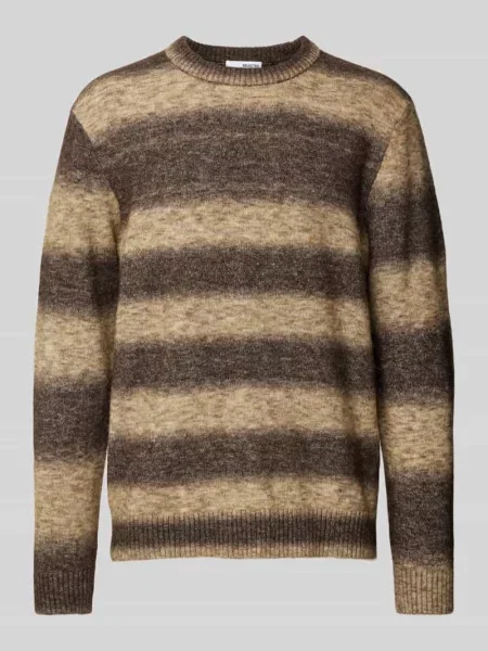 Sweter z dzianiny z prążkowanymi wykończeniami model ‘RAI’ Selected Homme