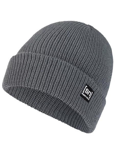 SUPER.NATURAL Czapka MERINO BASIC BEANIE szaro-niebieska one size niebieska