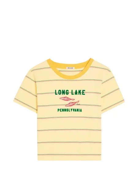 Prugasti prugasta majica kratkih rukava Bode žuta