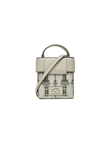 Karl Lagerfeld Kézitáska Essentials Maison / világosszürke / fekete bézs