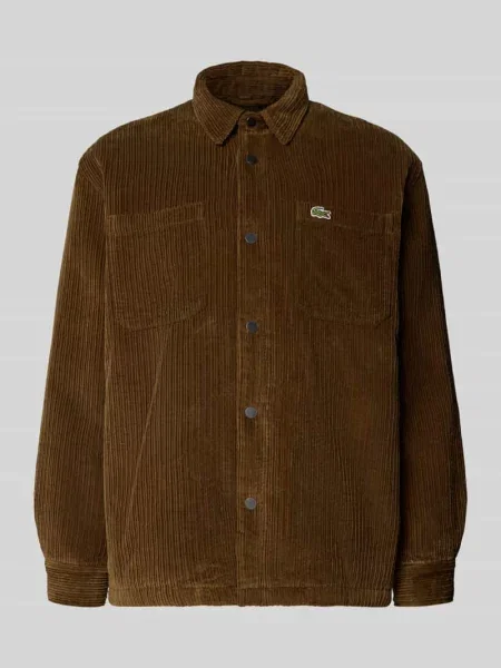 Koszula ze sztruksu o kroju regular fit z naszywką z logo Lacoste