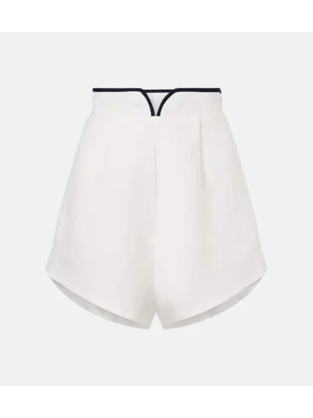 Lniane bermudy Adriana Degreas białe