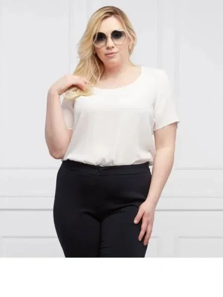Persona by Marina Rinaldi blúz bella plus size | selyem hozzáadásával fehér
