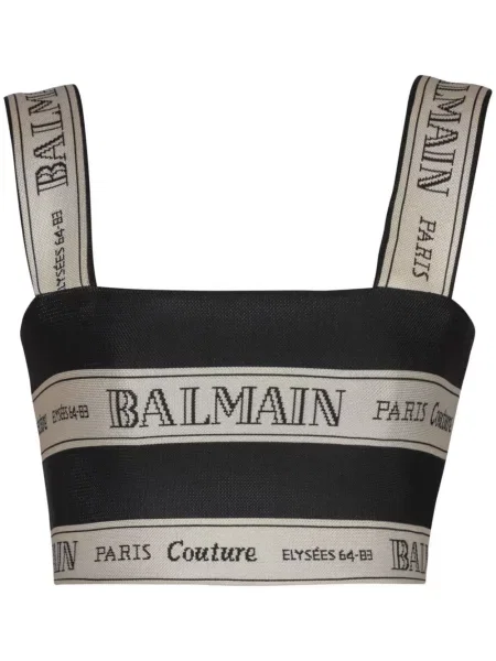Top Balmain din jacard negru