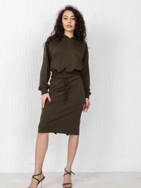 Костюм худі та юбка зелена