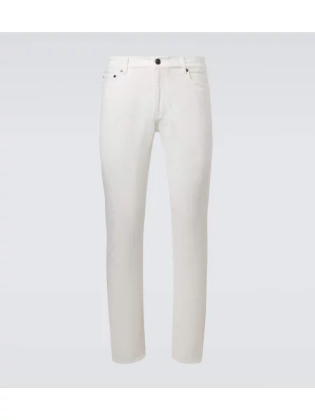 Ravne kavbojke Etro z nizkim pasom bela