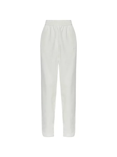 Pantaloni The Mannei alergare cu autograf alb
