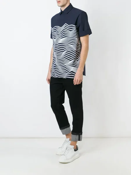 Košile Neil Barrett s potiskem modrá