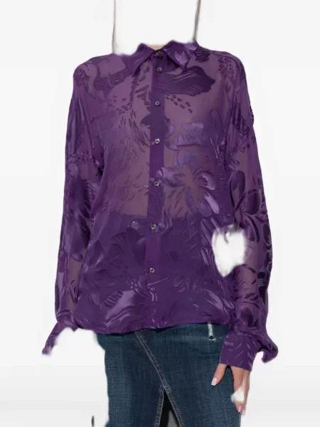 Cămașă Dsquared2 cu model floral violet