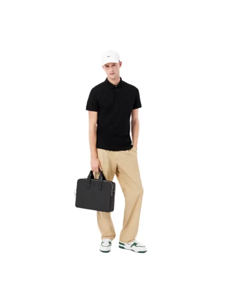 Torba Lacoste skórzana czarna