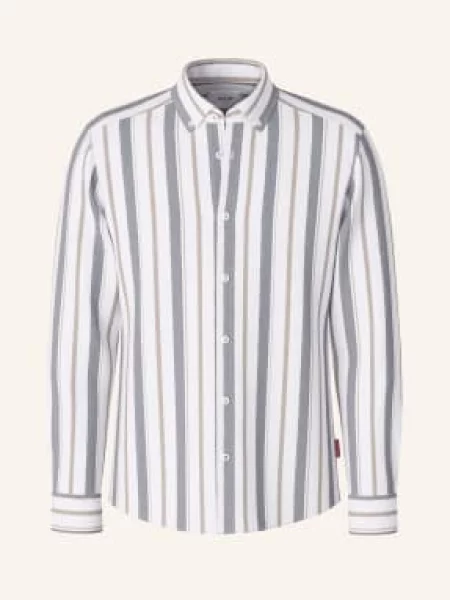 Joop! Jeans Košile Regular Fit / béžová / šedá bílá